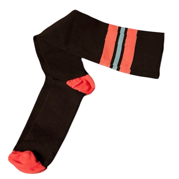 Black and Pink Blue Striped Knee High Socks - Picture 1 of 4